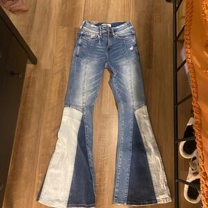 Women's Flared Patchwork Jeans